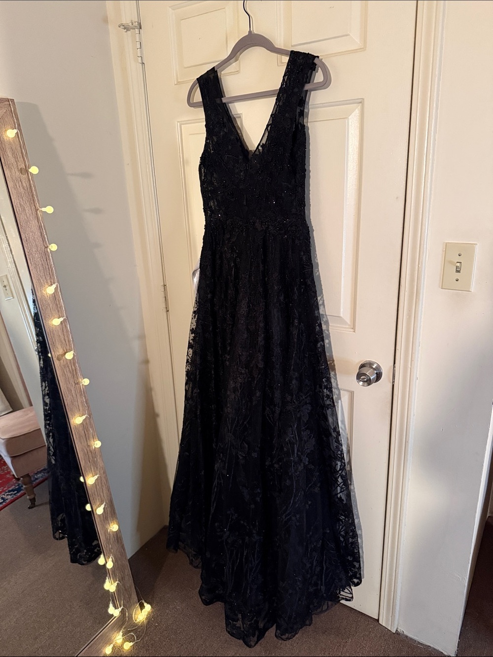 Mac Duggal Gianna V-Neck Beaded A-Line Gown - Picture 9 of 15